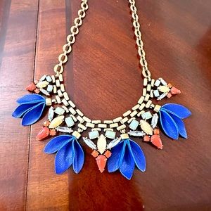Stella & Dot bright blue and tangerine necklace.